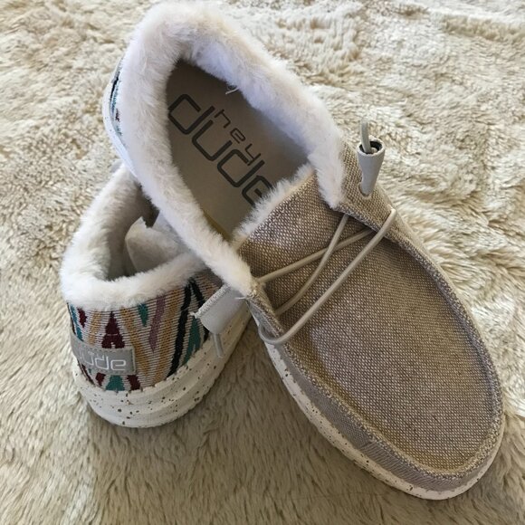 'Hey Dude' Wendy Funk Wool Beige - Size 7 - Picture 5 of 9